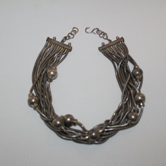 UNIQUE STERLING SILVER MULTI STRAND NECKLACE CHOKER 121 GRAM - Picture 1 of 4
